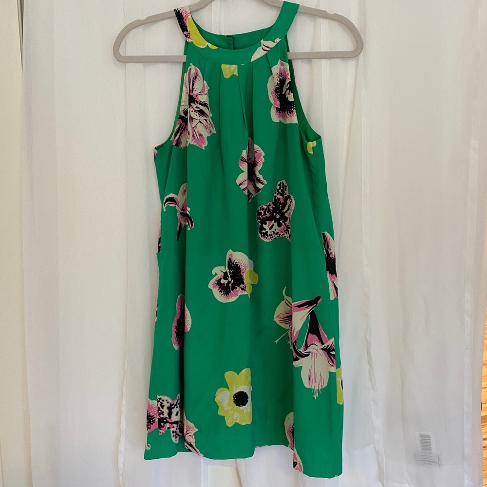 J.CREW Floral flower pattern summer sun dress PETITE LENGTH, size 4